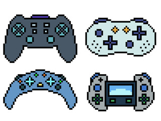pixel art various gaming controller © Saphatthachat