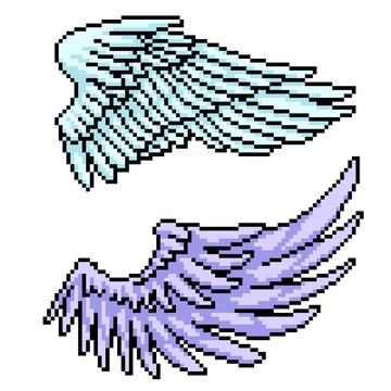 Pixel Art Bird Angel Wing