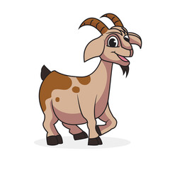 Cartoon Goat vector illustration with simple shadings
