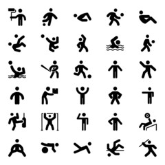 Glyph icons for pictograms.