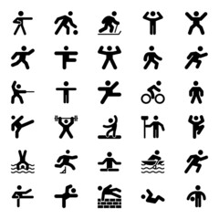 Glyph icons for pictograms.