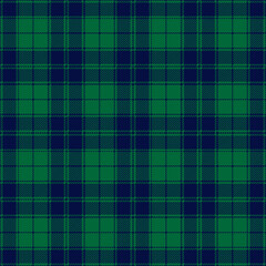 Fototapeta premium Green and blue tartan plaid. Scottish pattern fabric swatch close-up. 