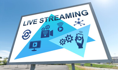 Live streaming concept on a billboard