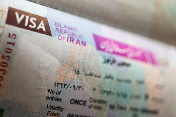 Iranian visa in the passport.