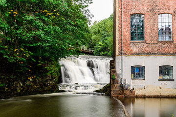 Old industrial building and waterfall in Oslo