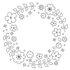 vector lovely flower wreath for wedding, anniversary, greeting, birthday