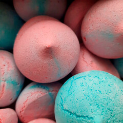 pink and blue meringues