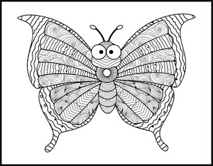 Naklejka na ściany i meble Butterfly coloring book for adult