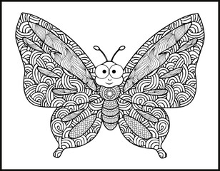 Butterfly coloring book for adult