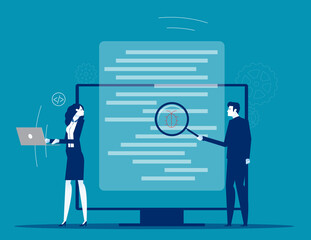 Software testing. Bug fixing abstract metaphor