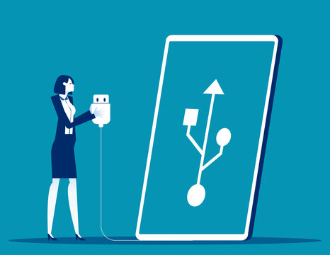 USB connection. Cable data trasfer and hard drive usb port.