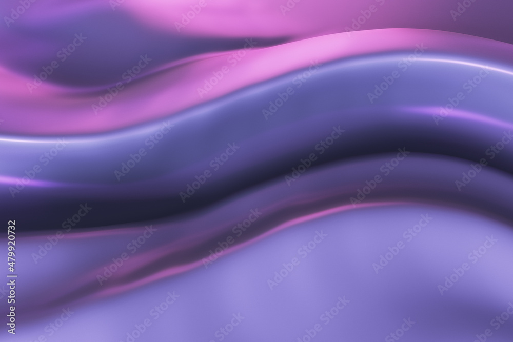 Aufkleber Abstract purple cloth curve pattern background. Design and style concept. 3D Rendering.