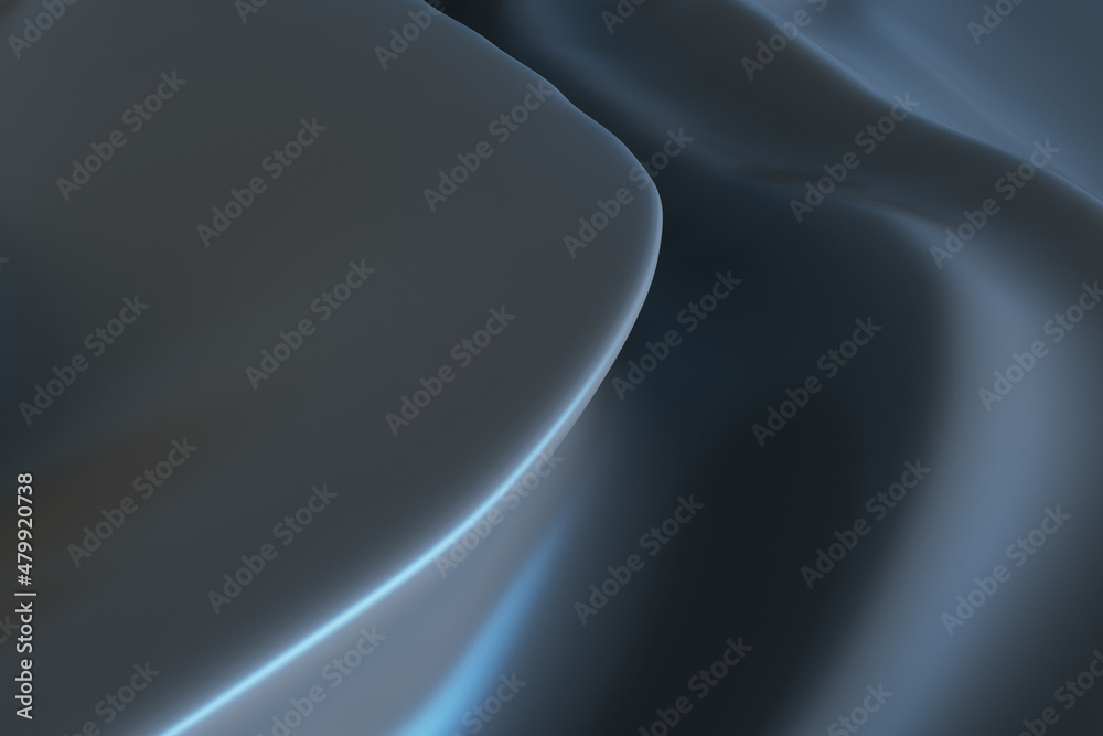 Poster Gray cloth curve pattern background. Design and style concept. 3D Rendering.