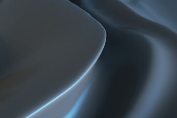 Gray cloth curve pattern background. Design and style concept. 3D Rendering.
