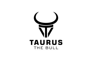Obraz premium Letter T logo, Bull logo,head bull logo, monogram Logo Design Template Element