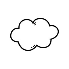 Vector illustration of  outline doodle cloud  for children, coloring and scrap book