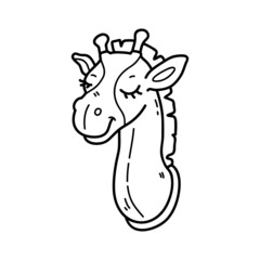 Vector illustration of  outline doodle baby wall decor for children, coloring and scrap book