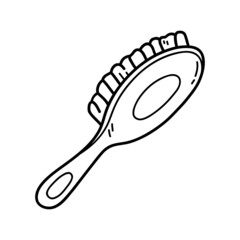 Vector illustration of  outline doodle baby comb for children, coloring and scrap book