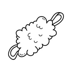 Vector illustration of  outline doodle baby washcloth  for children, coloring and scrap book