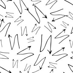 Seamless pattern with black pencil brushstrokes