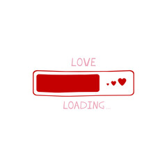 Progress status bar icon. Loading love status board. Funny happy valentines day element. Web design app download timer. Greeting card.
Valentine's day concept illustration in doodle style.