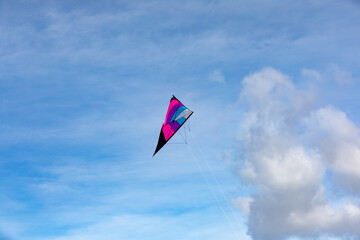 Fototapeta na wymiar Colorful kite flying in the sky