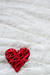 Red heart on a white background