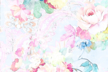 Obraz na płótnie Canvas Beautiful abstract floral bouquet illustration