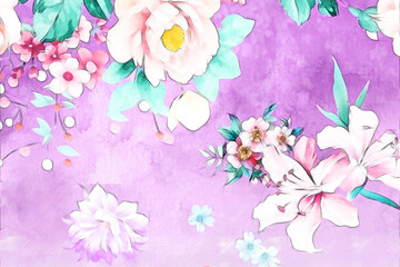 Fototapeta na wymiar Beautiful abstract floral bouquet illustration