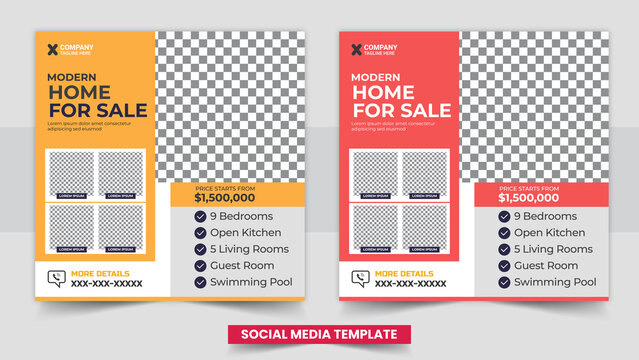 Real estate And Construction social media post template