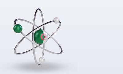 3d science day Algeria flag rendering left view