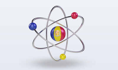 3d science day Andorra flag rendering front view