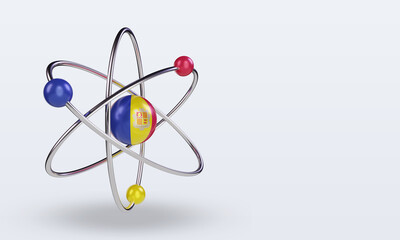 3d science day Andorra flag rendering left view