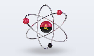 3d science day Angola flag rendering front view