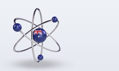 3d science day Australia flag rendering left view