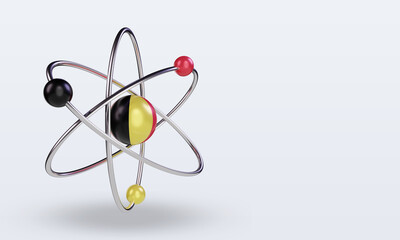 3d science day Belgium flag rendering left view