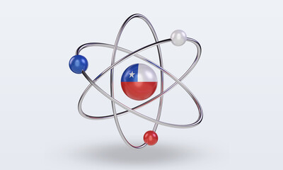3d science day Chile flag rendering front view