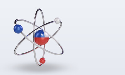 3d science day Chile flag rendering left view