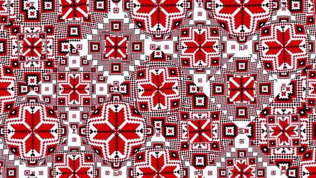 Folk East European ornament. 4K. Animation effects on the canvas.