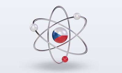 3d science day Czech Republic flag rendering front view