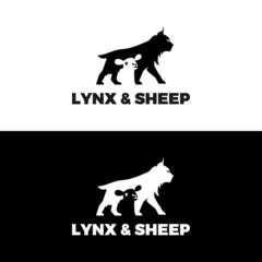 Lynx with sheep logo design inspiration 