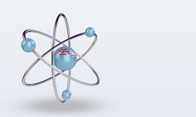 3d science day Fiji flag rendering left view