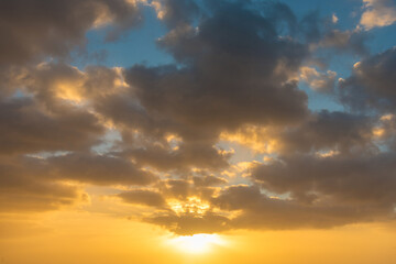 Naklejka na ściany i meble sky with clouds at sunset