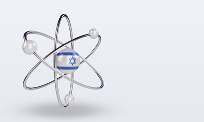 3d science day Israel flag rendering left view