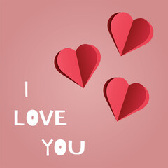 Valentine's Day card with the inscription I love you. Vector illustration.