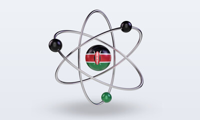 3d science day Kenya flag rendering front view