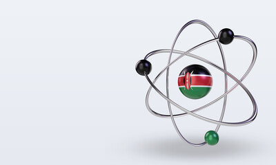 3d science day Kenya flag rendering right view