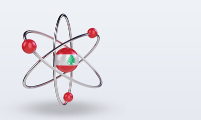 3d science day Lebanon flag rendering left view