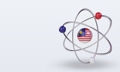 3d science day Malaysia flag rendering right view