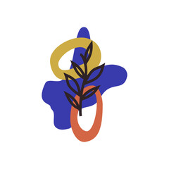 Modern abstract geometric shapes arrangement on white background